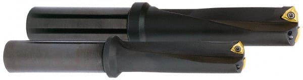 Kyocera - 3.56" Max Drill Depth, 3xD, 1-3/16" Diam, Indexable Insert Drill - 2 Inserts, 1-1/4" Shank Diam, Whistle Notch Shank - Exact Tooling