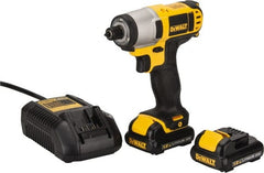 DeWALT - 12 Volt, 1/4" Drive, 79 Ft/Lb Torque, Cordless Impact Driver - Pistol Grip Handle, 2450 RPM, 2 Lithium-Ion Batteries Included - Exact Tooling