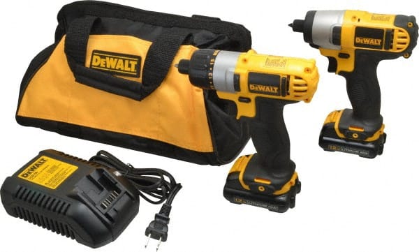 DeWALT - 12 Volt Cordless Tool Combination Kit - Includes 1/4" Impact Driver & 1/4" Screwdriver, Lithium-Ion Battery Included - Exact Tooling