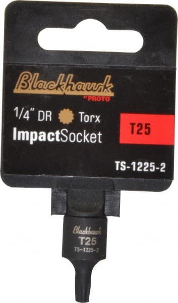 Blackhawk by Proto - 1/4" Drive, T25 Impact Torx Bit Socket - 1-3/16" OAL - Exact Tooling