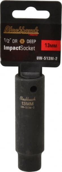 Blackhawk by Proto - 1/2" Drive 13mm Deep Impact Socket - 6 Points, 3-7/32" OAL - Exact Tooling