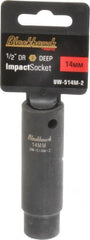Blackhawk by Proto - 1/2" Drive 14mm Deep Impact Socket - 6 Points, 3-5/16" OAL - Exact Tooling