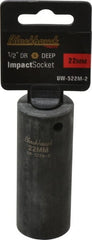 Blackhawk by Proto - 1/2" Drive 22mm Deep Impact Socket - 6 Points, 3-5/16" OAL - Exact Tooling