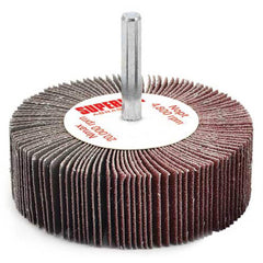 Superior Abrasives - Mounted Flap Wheels; Abrasive Type: Coated ; Outside Diameter (Inch): 3 ; Face Width (Inch): 1 ; Abrasive Material: Aluminum Oxide ; Grit: 80 ; Mounting Type: 1/4" Shank - Exact Tooling