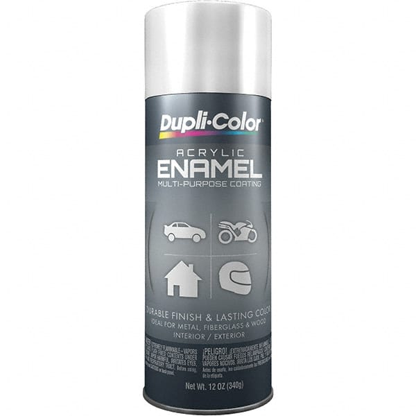 Dupli-Color - White, Gloss, Acrylic Enamel Spray Paint - 12 to 14 Sq Ft per Can, 12 oz Container - Exact Tooling