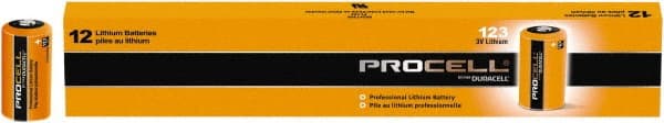 Duracell - Size CR123A, Lithium, 12 Pack, Standard Battery - 3 Volts - Exact Tooling