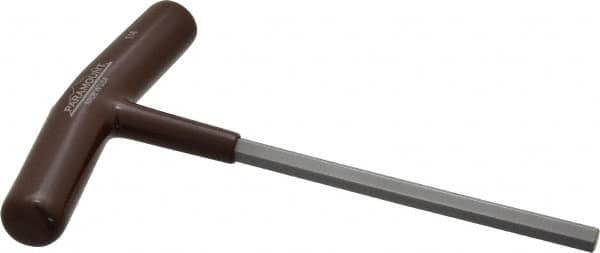 Paramount - 1/4" Hex, T-Handle Cushion Grip, Hex Key - 6" OAL, Steel, Inch System of Measurement - Exact Tooling