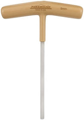 Paramount - 5mm Hex, T-Handle Cushion Grip, Hex Key - 6" OAL, Steel, Metric System of Measurement - Exact Tooling