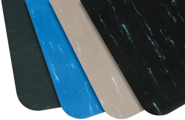 PRO-SAFE - 5' Long x 3' Wide, Dry Environment, Anti-Fatigue Matting - Blue Marbleized, Vinyl with Vinyl Sponge Base - Exact Tooling