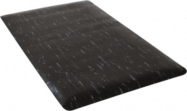 PRO-SAFE - 5' Long x 3' Wide, Dry Environment, Anti-Fatigue Matting - Black Marbleized, Vinyl with Vinyl Sponge Base - Exact Tooling