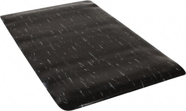 PRO-SAFE - 5' Long x 3' Wide, Dry Environment, Anti-Fatigue Matting - Black Marbleized, Vinyl with Vinyl Sponge Base - Exact Tooling
