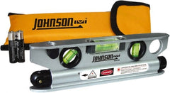 Johnson Level & Tool - 1 Beam 100' Max Range Torpedo Laser Level - Red Beam, 1/8" at 50' Accuracy, 7-1/2" Long x 2" Wide x 3/4" High, Battery Included - Exact Tooling