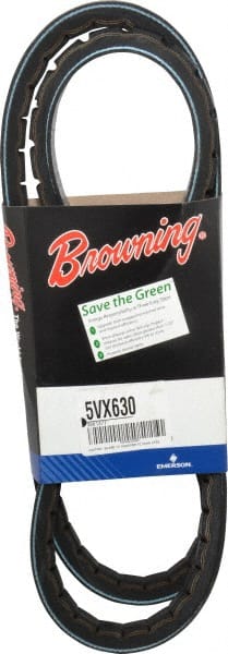Browning - Section 5VX, 5/8" Wide, 63" Outside Length, Gripnotch V-Belt - Rubber Compound, 358 Gripnotch, No. 5VX630 - Exact Tooling