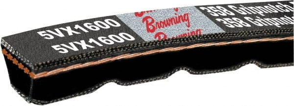Browning - Section 3VX, 3/8" Wide, 118" Outside Length, Gripnotch V-Belt - Rubber Compound, 358 Gripnotch, No. 3VX1180 - Exact Tooling