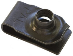 Made in USA - 5/16-18 Screw, 0.025 to 0.15" Thick, Spring Steel Standard U Nut - 37/64" Center Edge, Black Phosphate Finish - Exact Tooling