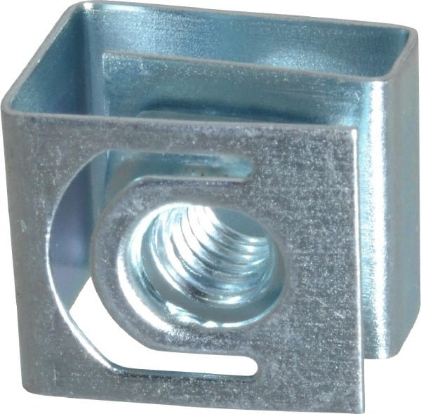Made in USA - #10-32 Screw, 0.069 to 0.079" Thick, Spring Steel G Nut Retainer - 19/64" Center Edge, Zinc-Plated Finish - Exact Tooling