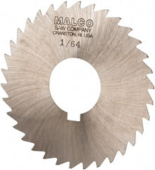 Made in USA - 3" Diam x 1/64" Blade Thickness x 1" Arbor Hole Diam, 34 Tooth Slitting and Slotting Saw - Arbor Connection, Right Hand, Uncoated, High Speed Steel, Concave Ground, Contains Keyway - Exact Tooling