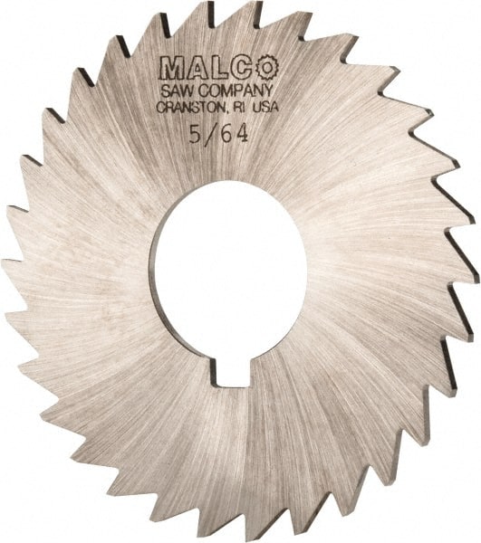 Made in USA - 3" Diam x 5/64" Blade Thickness x 1" Arbor Hole Diam, 30 Tooth Slitting and Slotting Saw - Arbor Connection, Right Hand, Uncoated, High Speed Steel, Concave Ground - Exact Tooling
