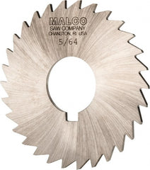 Made in USA - 3" Diam x 5/64" Blade Thickness x 1" Arbor Hole Diam, 30 Tooth Slitting and Slotting Saw - Arbor Connection, Right Hand, Uncoated, High Speed Steel, Concave Ground - Exact Tooling