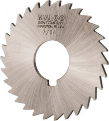 Made in USA - 3" Diam x 7/64" Blade Thickness x 1" Arbor Hole Diam, 30 Tooth Slitting and Slotting Saw - Arbor Connection, Right Hand, Uncoated, High Speed Steel, Concave Ground, Contains Keyway - Exact Tooling