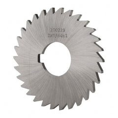 Made in USA - 3" Diam x 9/64" Blade Thickness x 1" Arbor Hole Diam, 30 Tooth Slitting and Slotting Saw - Arbor Connection, Right Hand, Uncoated, High Speed Steel, Concave Ground, Contains Keyway - Exact Tooling