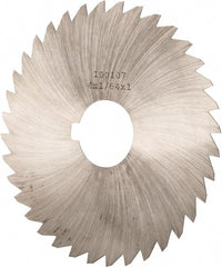 Made in USA - 4" Diam x 1/64" Blade Thickness x 1" Arbor Hole Diam, 36 Tooth Slitting and Slotting Saw - Arbor Connection, Right Hand, Uncoated, High Speed Steel, Concave Ground, Contains Keyway - Exact Tooling