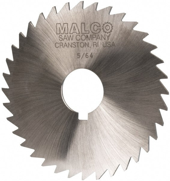 Made in USA - 4" Diam x 5/64" Blade Thickness x 1" Arbor Hole Diam, 36 Tooth Slitting and Slotting Saw - Arbor Connection, Right Hand, Uncoated, High Speed Steel, Concave Ground, Contains Keyway - Exact Tooling