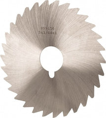 Made in USA - 5" Diam x 3/64" Blade Thickness x 1" Arbor Hole Diam, 40 Tooth Slitting and Slotting Saw - Arbor Connection, Right Hand, Uncoated, High Speed Steel, Concave Ground, Contains Keyway - Exact Tooling