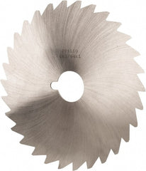 Made in USA - 6" Diam x 3/64" Blade Thickness x 1" Arbor Hole Diam, 50 Tooth Slitting and Slotting Saw - Arbor Connection, Right Hand, Uncoated, High Speed Steel, Concave Ground, Contains Keyway - Exact Tooling