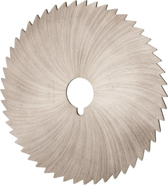 Made in USA - 6" Diam x 5/64" Blade Thickness x 1" Arbor Hole Diam, 42 Tooth Slitting and Slotting Saw - Arbor Connection, Right Hand, Uncoated, High Speed Steel, Concave Ground - Exact Tooling