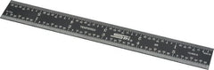 SPI - 6" Long, 1/64, 1/50, 1/32, 1/10" Graduation, Rigid Steel Rule - 3R Graduation Style, 3/4" Wide, Black, Black Chrome Finish - Exact Tooling