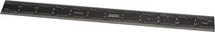 SPI - 12" Long, 1/100, 1/64, 1/50, 1/32" Graduation, Rigid Steel Rule - 16R Graduation Style, 1" Wide, Black, Black Chrome Finish - Exact Tooling