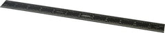 SPI - 12" Long, 1/64, 1/32" and 0.5, 1mm Graduation, Rigid Steel Rule - English/Metric Graduation Style, 1" Wide, Black, Black Chrome Finish - Exact Tooling