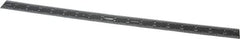SPI - 18" Long, 1/64, 1/50, 1/32, 1/10" Graduation, Rigid Steel Rule - 3R Graduation Style, 1-1/8" Wide, Black, Black Chrome Finish - Exact Tooling