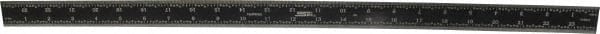 SPI - 24" Long, 1/64, 1/32, 1/16, 1/8" Graduation, Rigid Steel Rule - 4R Graduation Style, 1-1/8" Wide, Black, Black Chrome Finish - Exact Tooling