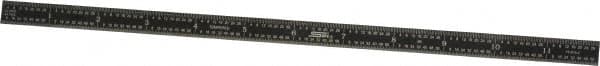 SPI - 12" Long, 1/64, 1/32, 1/16, 1/8" Graduation, Flexible Steel Rule - 4R Graduation Style, 1/2" Wide, Black, Black Chrome Finish - Exact Tooling