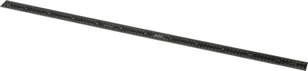 SPI - 12" Long, 1/64, 1/32" and 0.5, 1mm Graduation, Flexible Steel Rule - English/Metric Graduation Style, 1/2" Wide, Black, Black Chrome Finish - Exact Tooling