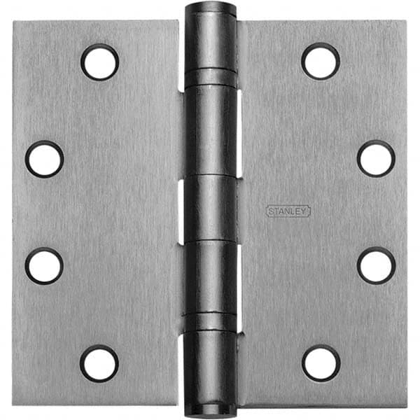Stanley - 4-1/2" Long x 4-1/2" Wide Grade 1 Steel Full Mortise Ball Bearing Commercial Hinge - Exact Tooling