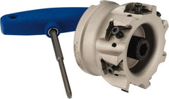 Iscar - 7 Inserts, 3" Cut Diam, 1" Arbor Diam, 0.63" Max Depth of Cut, Indexable Square-Shoulder Face Mill - 0/90° Lead Angle, 2" High, T490 LN.T 1607 Insert Compatibility, Through Coolant, Series Helitang - Exact Tooling