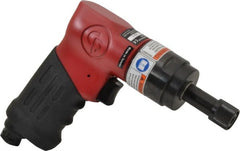 Chicago Pneumatic - 1/4" Bit Holder, 2,200 RPM, Pistol Grip Handle Air Screwdriver - 124 In/Lb Torque, 1/4 NPT Inlet, 2.5 CFM - Exact Tooling