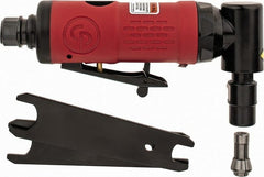 Chicago Pneumatic - 1/4" Collet, Angle Handle, Angle Air Die Grinder - 22,000 RPM, Rear Exhaust, 8.69 CFM, 0.28 hp, 6.21 bar, 1/4" Inlet - Exact Tooling