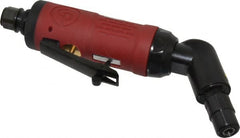 Chicago Pneumatic - 1/4" Collet, Angle Handle, Angle Air Die Grinder - 23,000 RPM, Rear Exhaust, 8 CFM, 0.28 hp, 6.21 bar, 1/4" Inlet - Exact Tooling