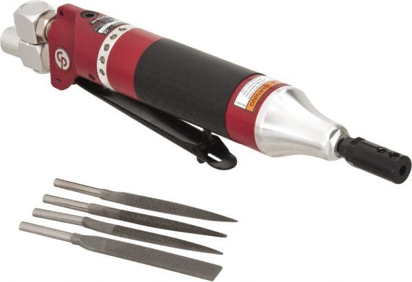 Chicago Pneumatic - 6 CFM Air Consumption, 7/32 Inch Long Stroke Flat, Half Round, Round and Triangular Air Files - 12,000 Blow per Minute, 1/4 Inch Inlet - Exact Tooling