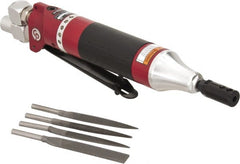 Chicago Pneumatic - 6 CFM Air Consumption, 7/32 Inch Long Stroke Flat, Half Round, Round and Triangular Air Files - 12,000 Blow per Minute, 1/4 Inch Inlet - Exact Tooling