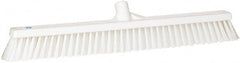 Vikan - 24" Combo Duty Synthetic Push Broom - 2" Bristle Length, Plastic Block, European Threaded Handle Connection - Exact Tooling