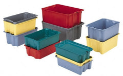 LEWISBins+ - 500 Lb Load Capacity Yellow Fiberglass Tote Container - Stacking, Nesting, 24.1" Long x 11.4" Wide x 6.9" High - Exact Tooling