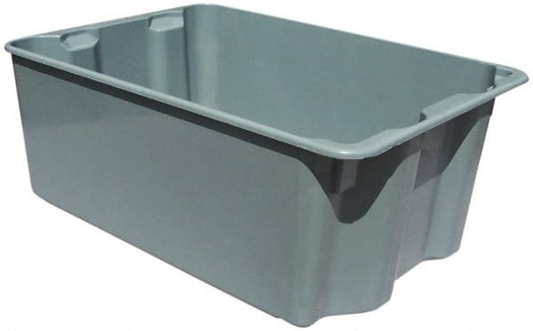 MFG Tray - 500 Lb Load Capacity Gray Fiberglass Tote Container - Stacking, Nesting, 27-1/2" Long x 20" Wide x 14.1" High - Exact Tooling