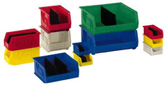 LEWISBins+ - 40 Lb. Load Capacity, 14-3/4" Deep, Gray Polypropylene Hopper Stacking Bin - 7" High x 16-1/2" Wide x 14-3/4" Long - Exact Tooling