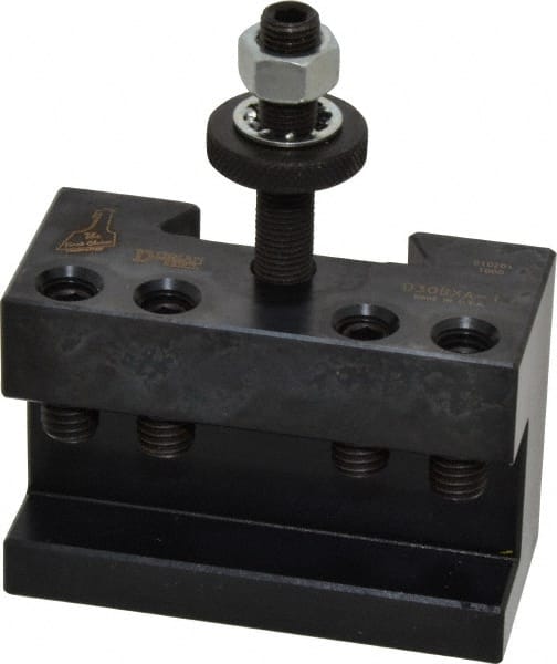 Dorian Tool - Series BXA, #1 Turning & Facing Tool Post Holder - 330 to 380mm Lathe Swing, 2-1/4" OAH x 3-1/4" OAL, 5/8" Max Tool Cutting Size, 1-5/16" Centerline Height - Exact Tooling