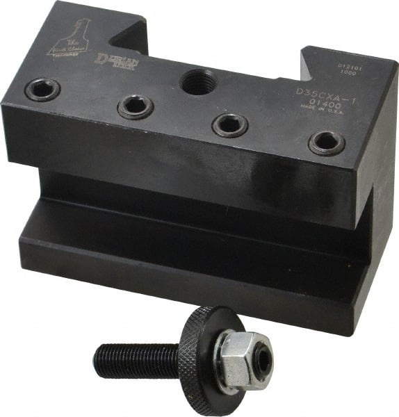 Dorian Tool - Series CXA, #1 Turning & Facing Tool Post Holder - 350 to 430mm Lathe Swing, 2-1/4" OAH x 3-3/4" OAL, 3/4" Max Tool Cutting Size, 1-5/8" Centerline Height - Exact Tooling
